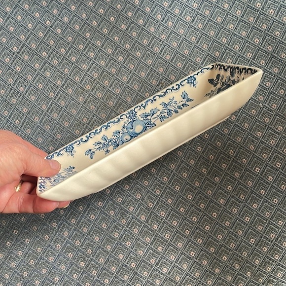 Vintage Mason's Patent Ironstone Blue and White "Fruit Basket" Small Tray - Picture 6 of 12